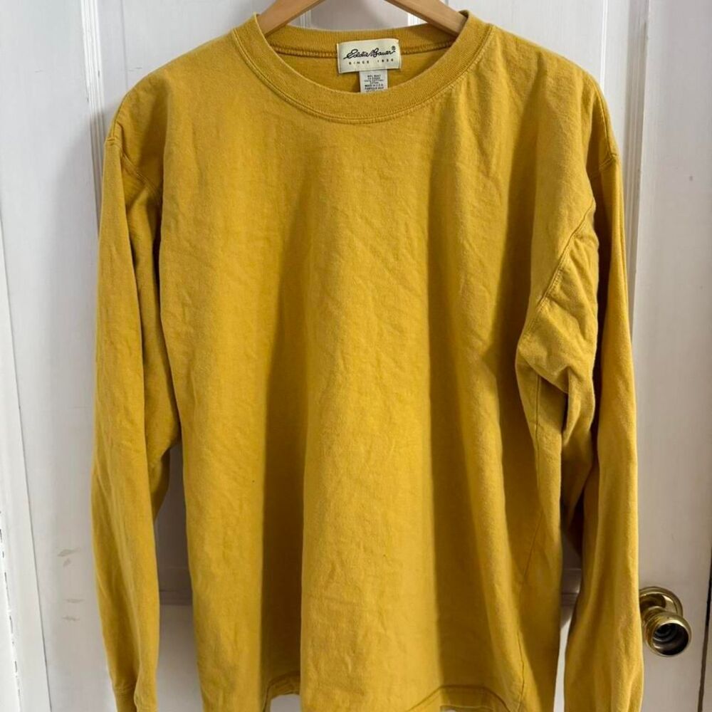 Eddie Bauer long sleeve shirt, size Large, yellow